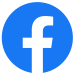 Facebook logo: A white lowercase "f" inset in a blue circle