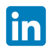 LinkedIn logo: White letters "in" inset into a blue box with rounded corners